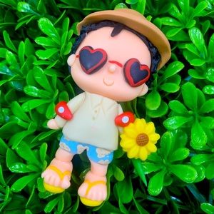 Bad bunny handmade clay doll magnet